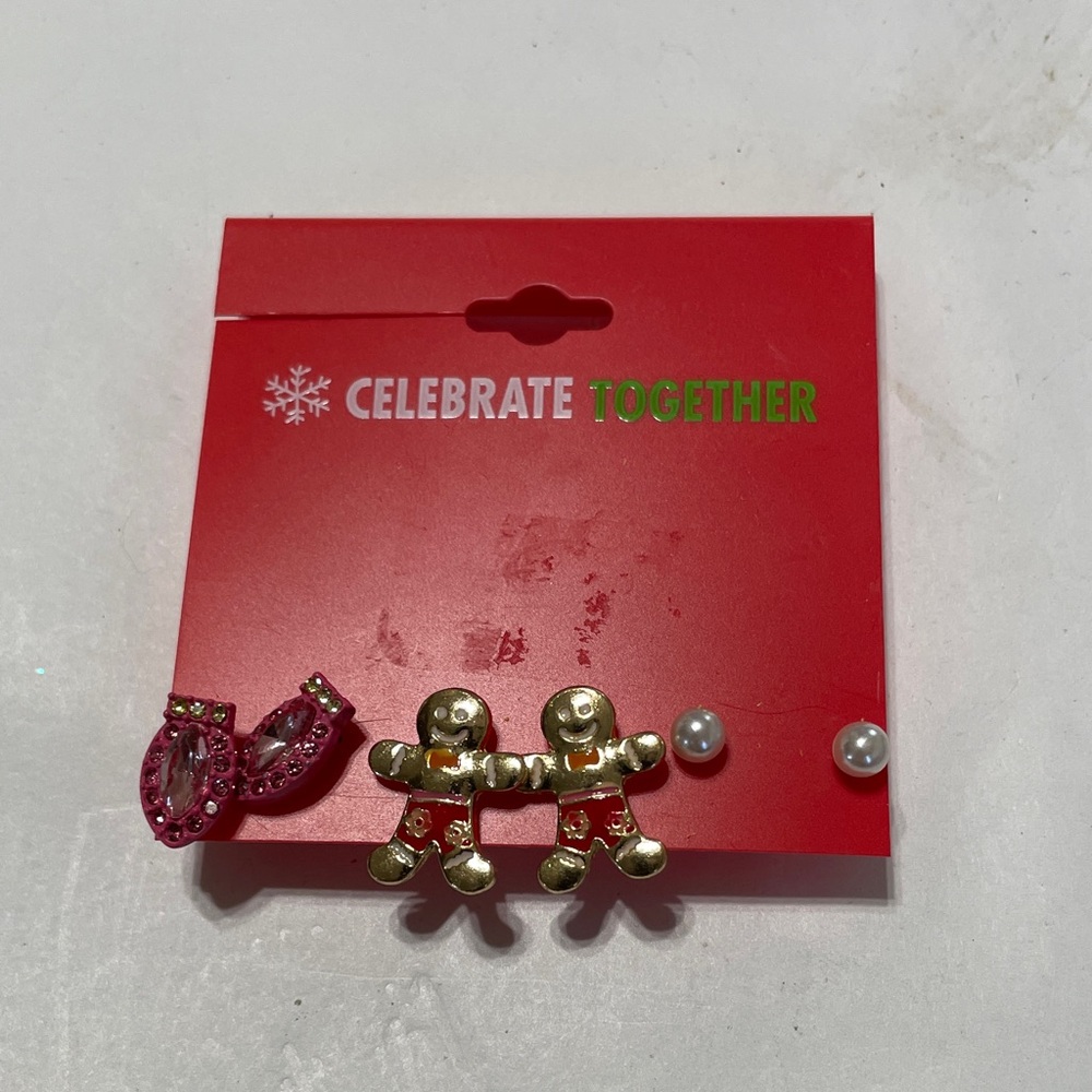 Celebrate Together Gold Gingerbread Earring Set